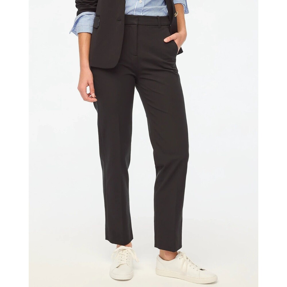 J.Crew Kallie Straight Leg Stretch Career Dress Pants Womens 6 Black High Rise